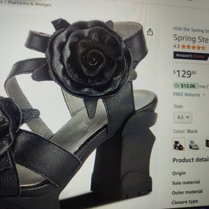 Spring Step Women's Black Sandals